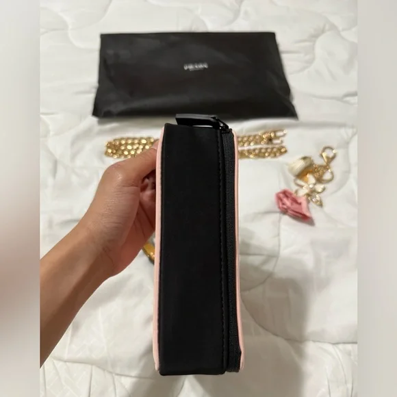 Prada Pink and Black Triangle Clutch - Picture 6 of 9